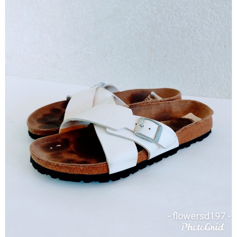 Birkenstock White Cross-Strap Sandals